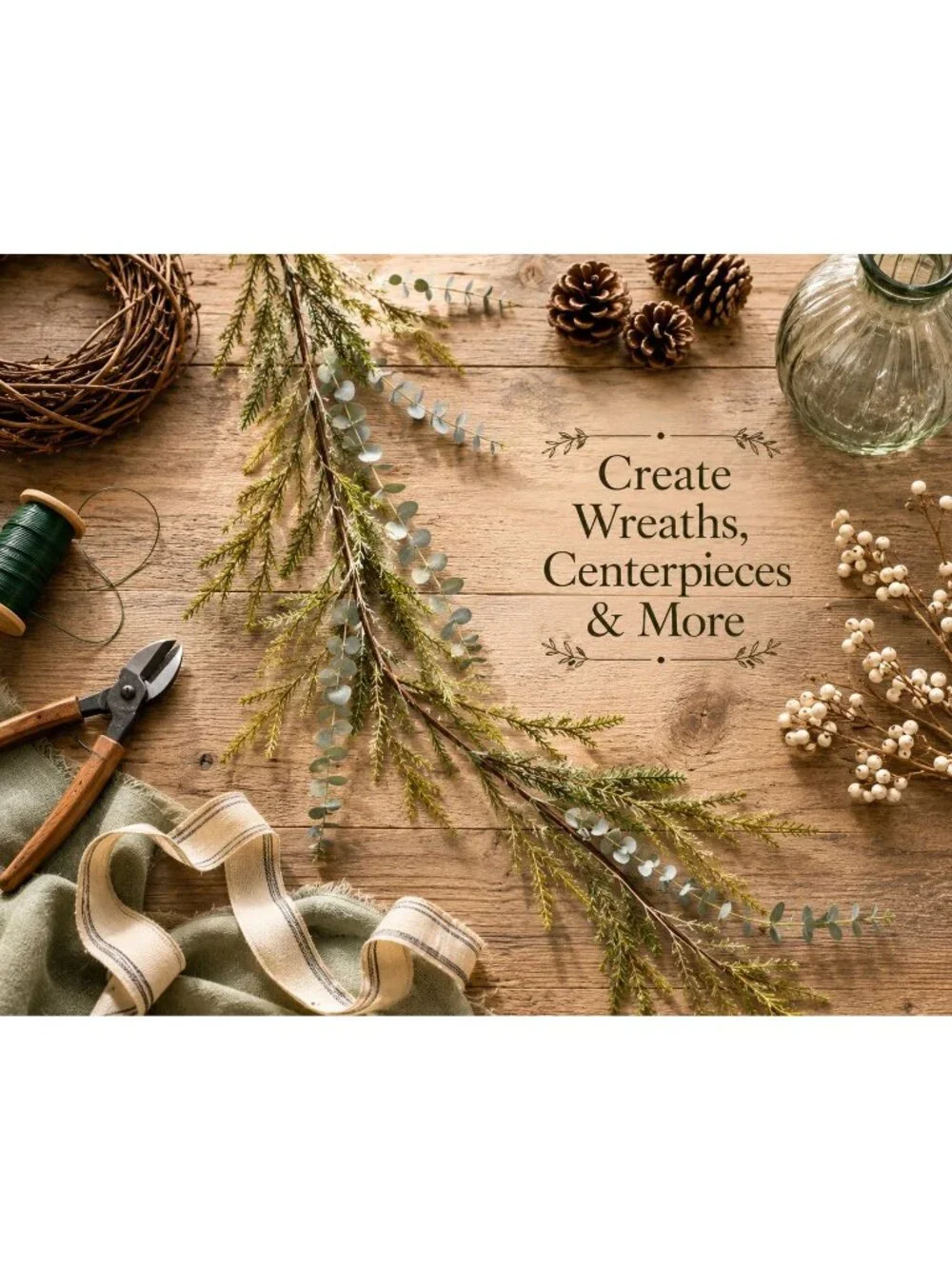 Norfolk Pine Garland, Eucalyptus Garland, Faux Christmas Garland, Mantel Garland